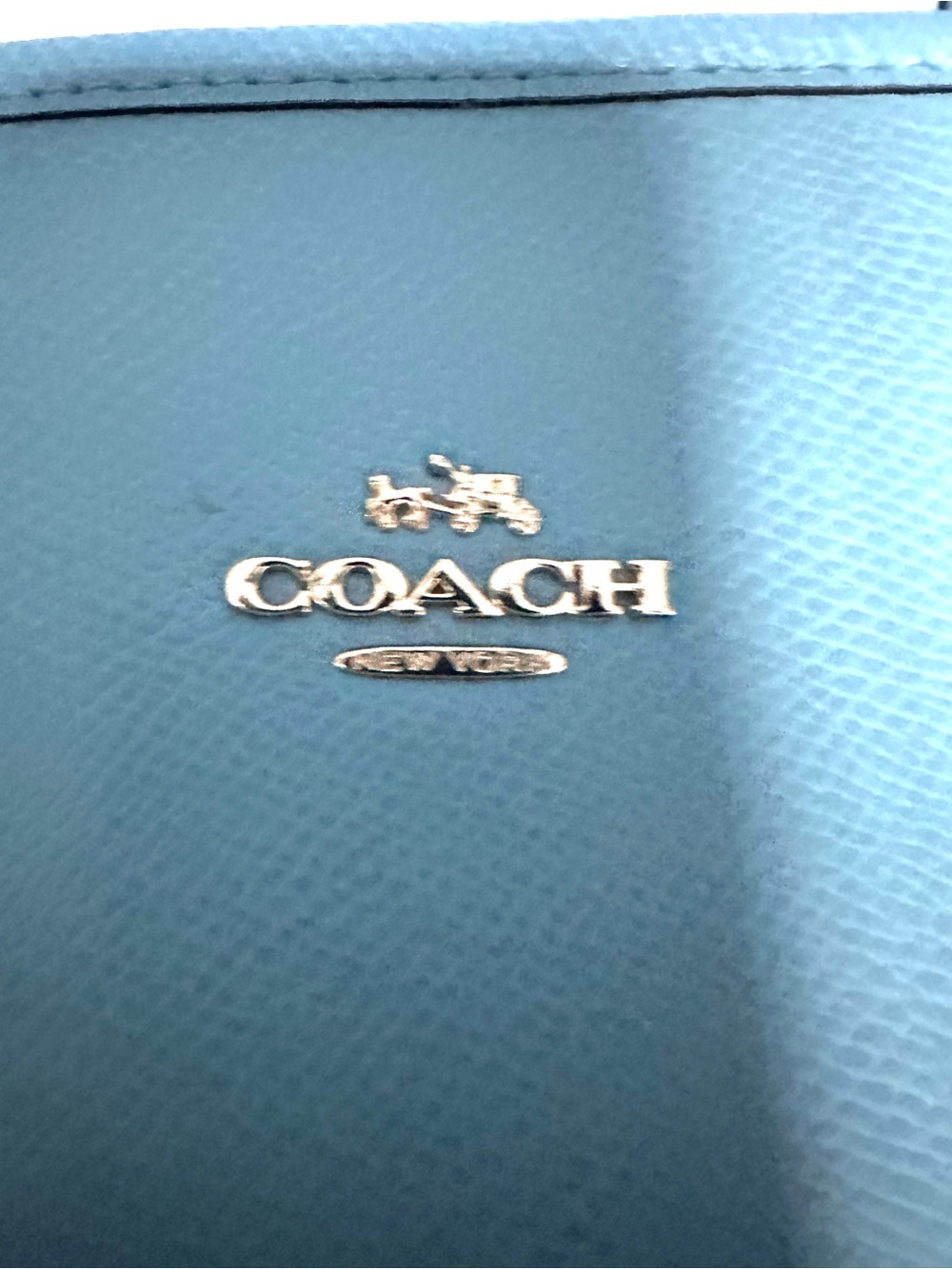 Coach City Tote Bag Blue Pebbled Leather Shoulder Handbag - Picture 8 of 9